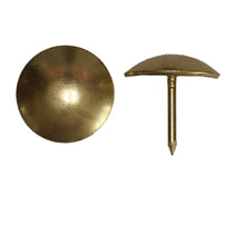 Cargar imagen en el visor de la galería, Pack of 10 traditional 19mm domed upholstery nail in a Brass / Gold finish.