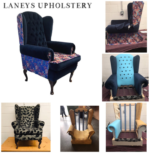 Before and After - Bespoke Upcycled Reupholstered Armchair