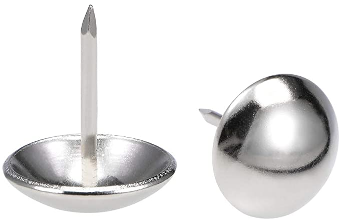 Pack of 10 traditional 19mm domed upholstery nail in a Chrome/Silver/Nickel finish.